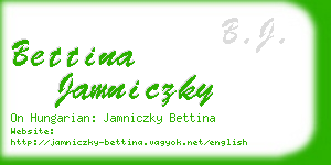 bettina jamniczky business card